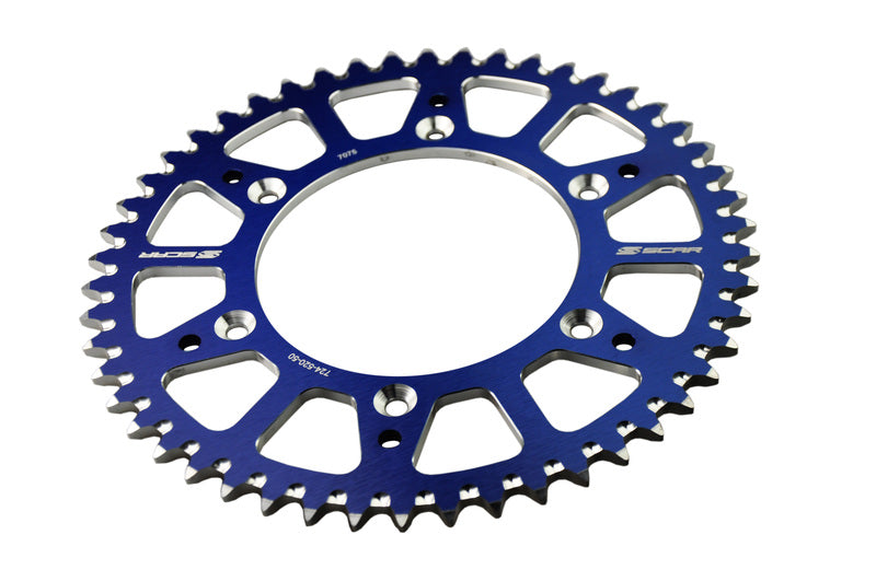 SCAR Kettenrad 49 Zähne Alu Ultra Leicht Selbstreinigend Kette 520 Typ SRS630 Blau
