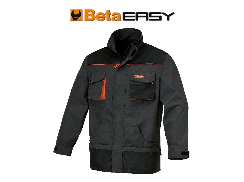 BETA Arbeitsjacke aus T/C Canvas 260 g/m² Einsätze aus Oxford Grau Größe XS