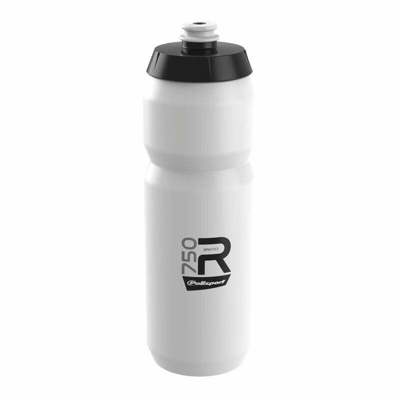 POLISPORT Water Bottle R750 White Screw-On Cap 750ml