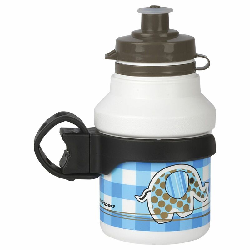 POLISPORT Water Bottle Elephant + Rotative Bottle Cage White Clip On Cap