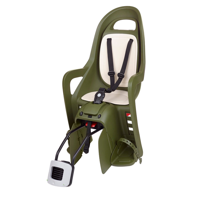 POLISPORT Groovy RS+ Rear Child Bike Seat Frame Mounting - Dark Green/Cream