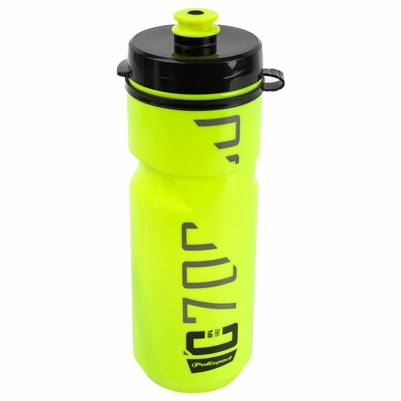 POLISPORT Water Bottle C700 Lime Green / Black Clip On Cap 700ml