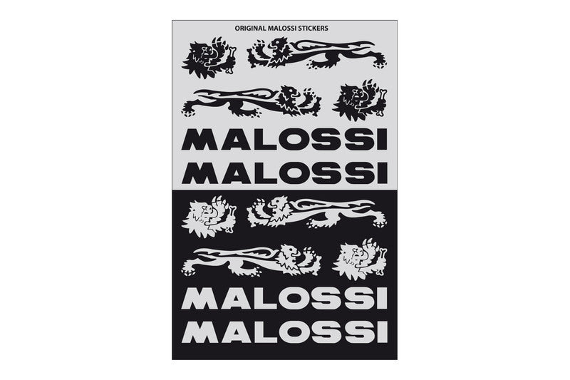 Malossi Aufkleber-Blätter schwarz/silber 3 Stück