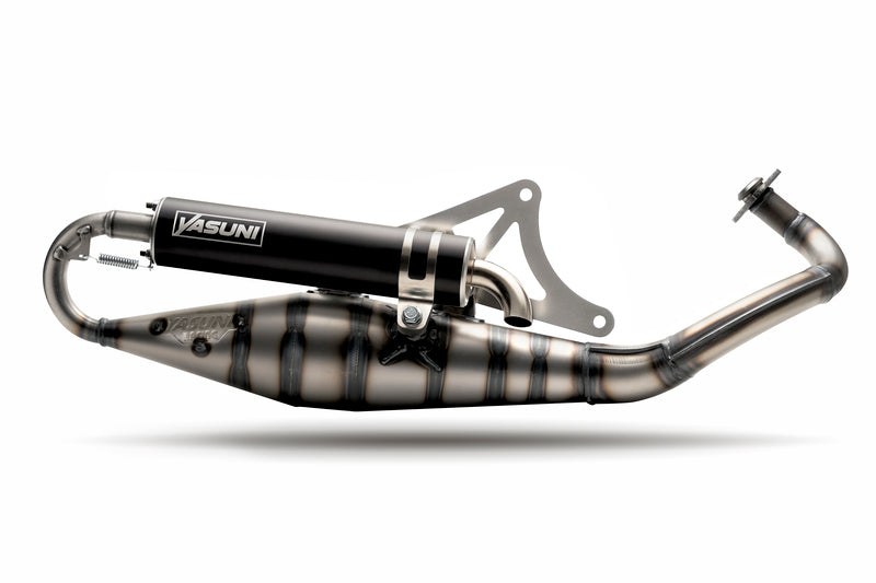 YASUNI Carrera 10 Komplett Auspuff Schwarz - Piaggio