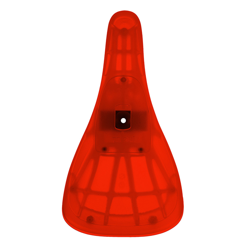VELO Bicycle Saddle Bmx / Freestyle For Pivotal Seatpost Mount Nylon Clear Red