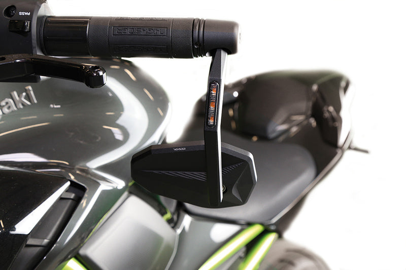 HIGHSIDER pro Lenkerendenspiegel Victory-X Schwarz Mit LED Blinker (1Stck.)
