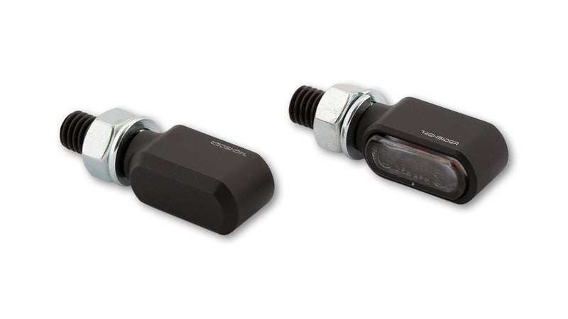 HIGHSIDER CNC LED Blinker Little Bronx, Schwarz, getöntes Glas, E-geprüft, Paar