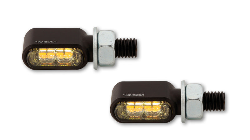 HIGHSIDER CNC 2in1 LED Blinker/Positionslicht Little Bronx, Schwarz, getönt, E-geprüft, Paar