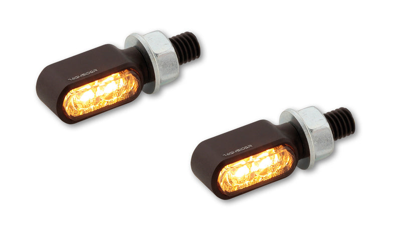 HIGHSIDER CNC 2in1 LED Blinker/Positionslicht Little Bronx, Schwarz, getönt, E-geprüft, Paar
