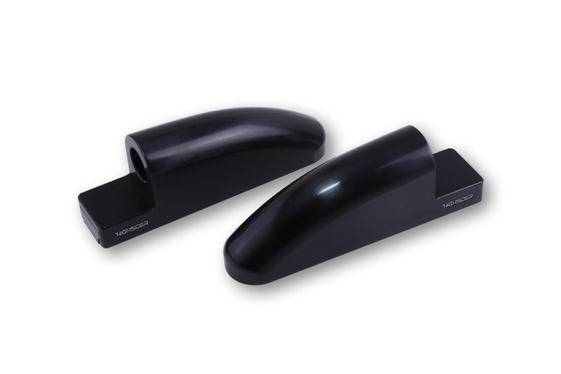 HIGHSIDER CNC Verkleidungsspiegel Adapter FB-1 lang, Schwarz, Set