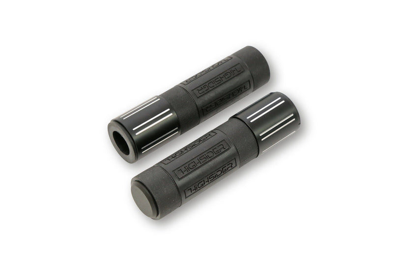 HIGHSIDER Conero Lenkergriffgummi, 7/8 Zoll (22,2 mm), 132 mm, Schwarz glanz mit polierten Fasen