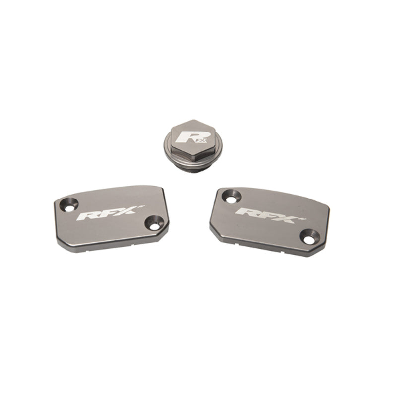 RFX Pro Satz Behälterabdeckung (Mineralgrau) - KTM SX/SXF (Brembo Bremsen und Kupplung)