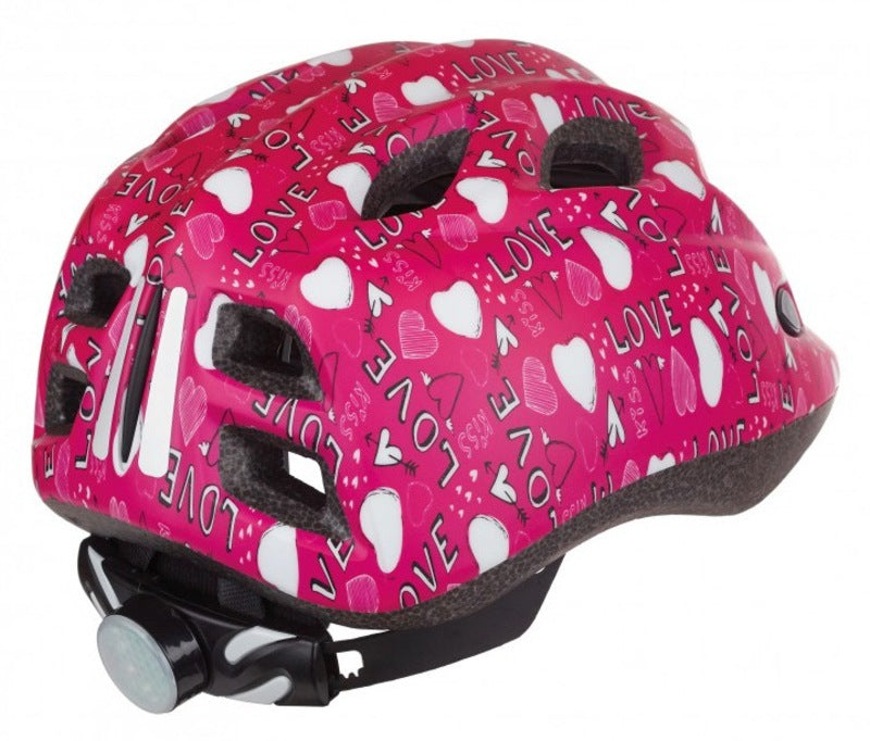 POLISPORT Kinder Helm Junior Love mit LED Size S 52/56 cm
