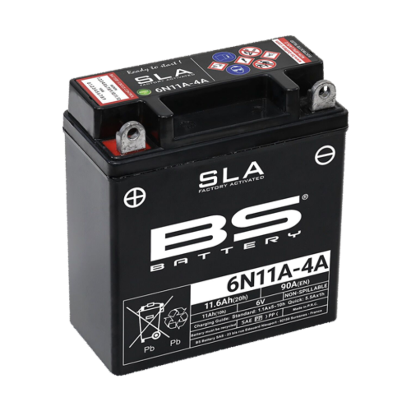 BS BATTERY AGM SLA vorgeladen - wartungsfrei - 6N11A-4A