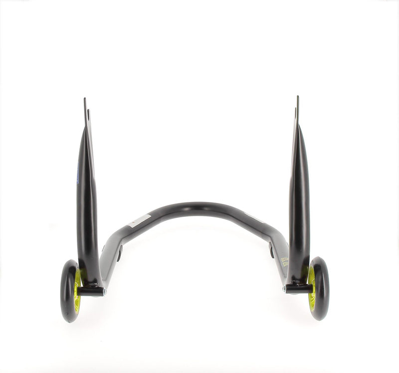 BIHR Home Track Montageständer hinten starr Aufnahmen in V-Form mattschwarz Räder gelb