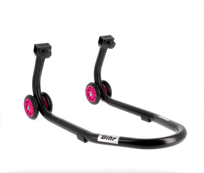BIHR Home Track Montageständer vorne mattschwarz Räder rosa