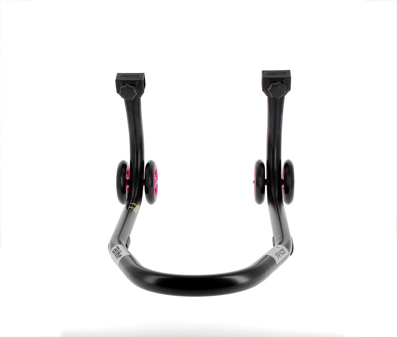 BIHR Home Track Montageständer vorne mattschwarz Räder rosa