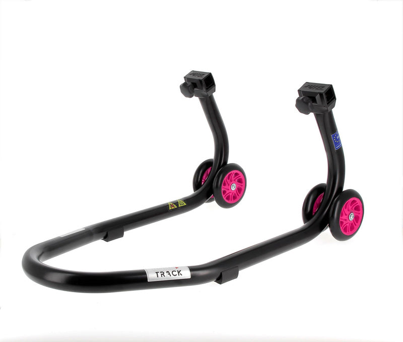 BIHR Home Track Montageständer vorne mattschwarz Räder rosa