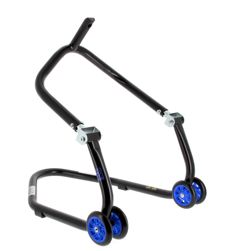 BIHR Home Track Montageständer vorne unter Gabelbrücke mattschwarz Räder blau