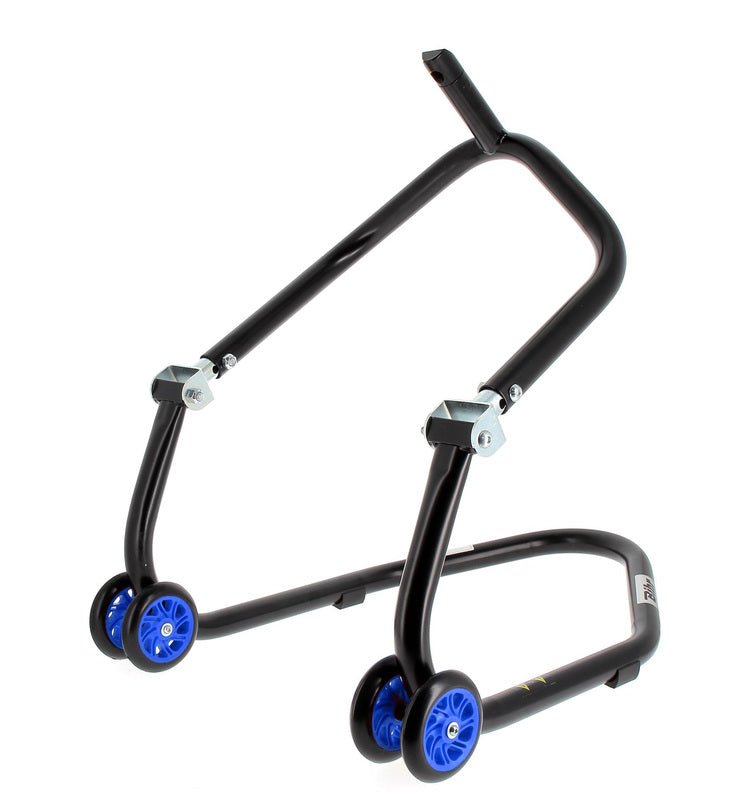 BIHR Home Track Montageständer vorne unter Gabelbrücke mattschwarz Räder blau