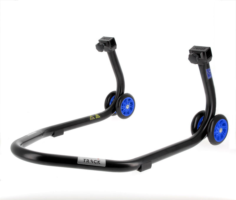 BIHR Home Track Montageständer hinten Aufnahmen in V-Form mattschwarz Räder blau