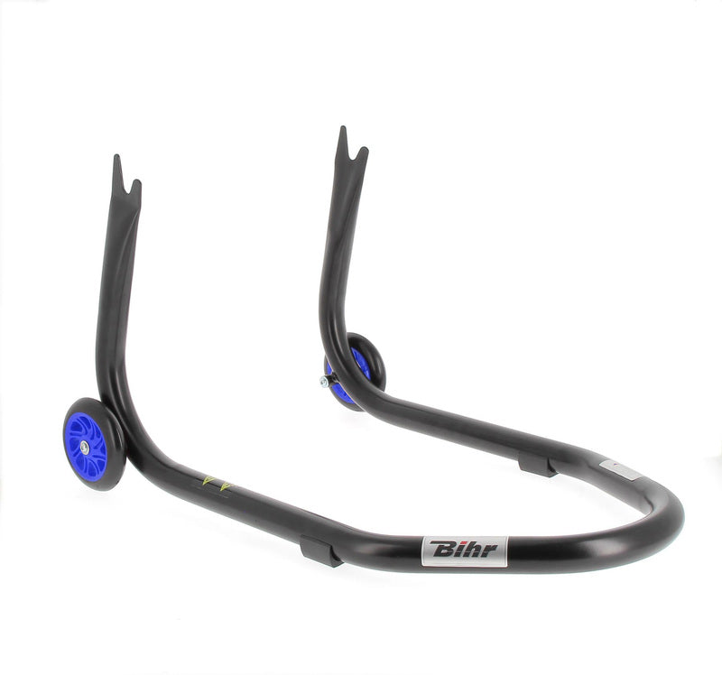 BIHR Home Track Montageständer hinten starr Aufnahmen in V-Form mattschwarz Räder blau
