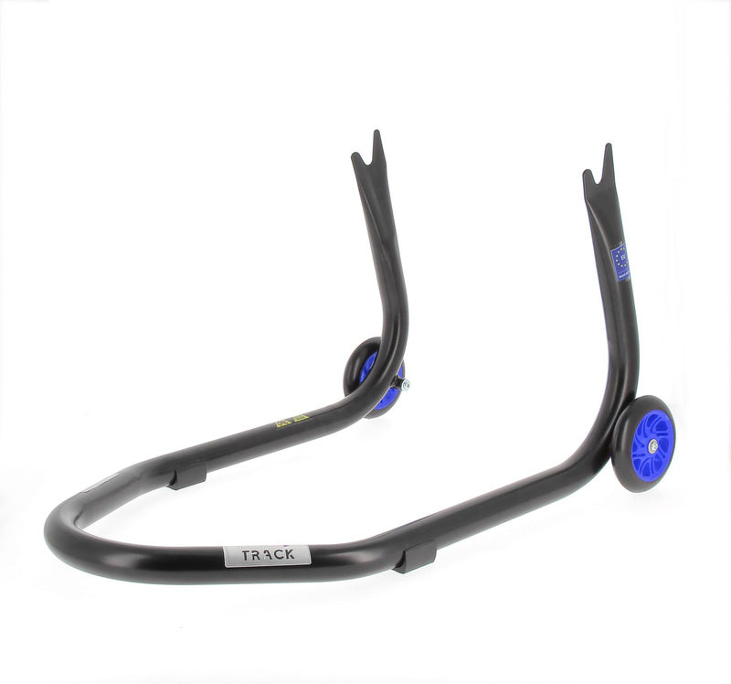 BIHR Home Track Montageständer hinten starr Aufnahmen in V-Form mattschwarz Räder blau
