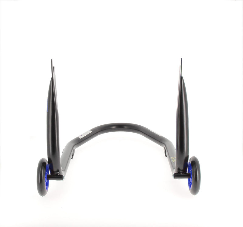 BIHR Home Track Montageständer hinten starr Aufnahmen in V-Form mattschwarz Räder blau