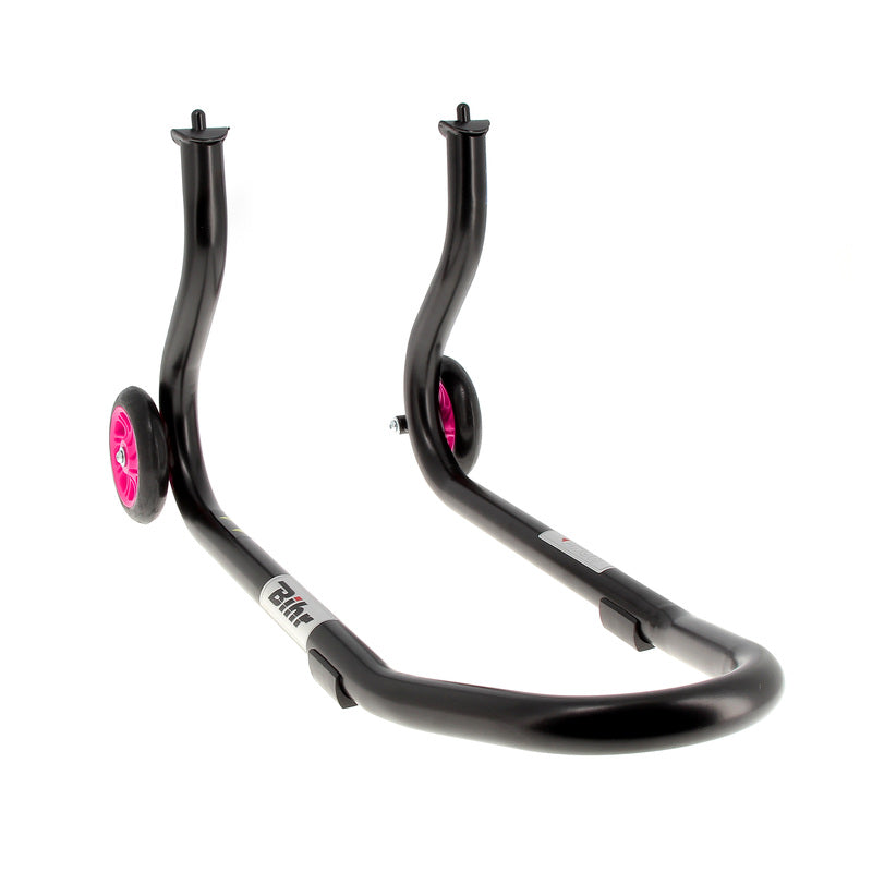 BIHR Home Track Montageständer vorne starr mattschwarz Räder rosa