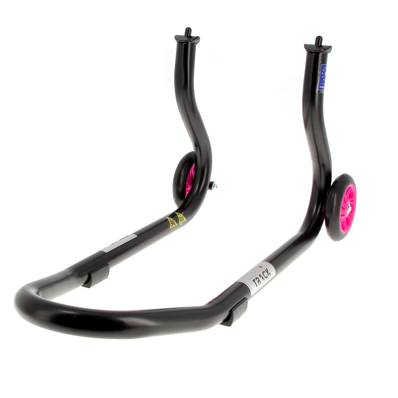 BIHR Home Track Montageständer vorne starr mattschwarz Räder rosa