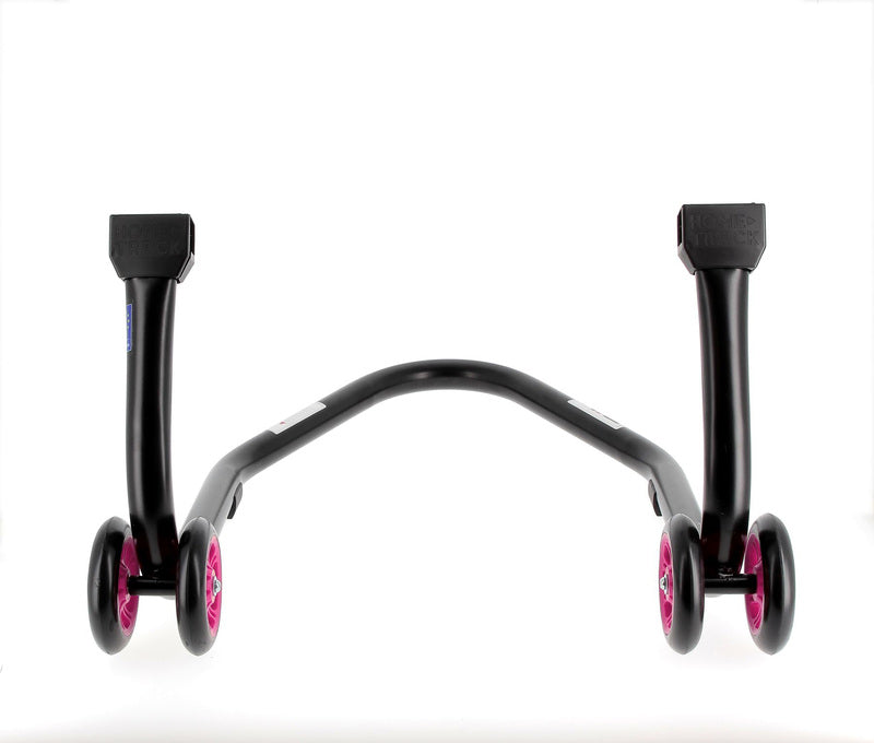 BIHR Home Track Montageständer hinten Aufnahmen in L-Form mattschwarz Räder rosa