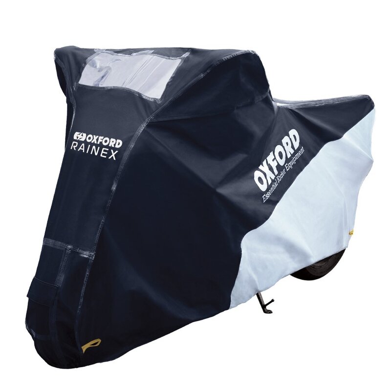 OXFORD Outdoor Abdeckplane Rainex Schwarz/Silber - Motorrad / Scooter - L