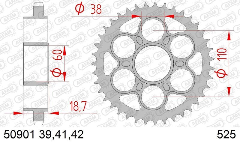 AFAM Standard Stahlritzel hinten 50901 - 525