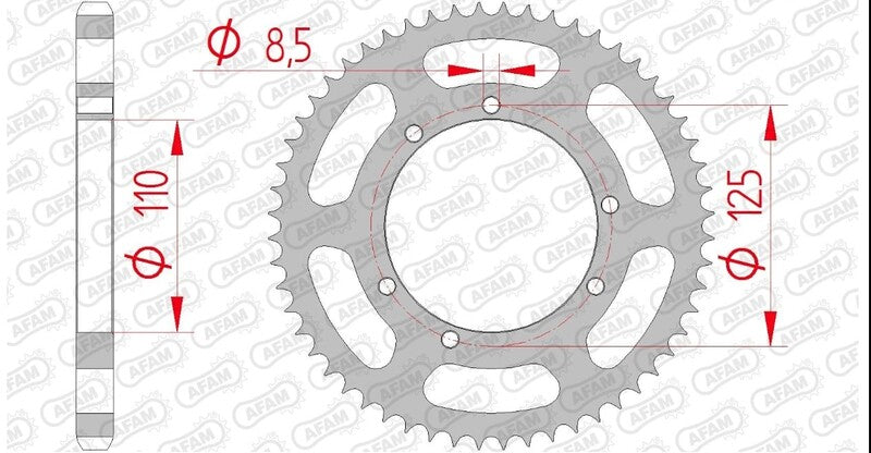 AFAM Standard Kettenrad Stahl hinten 59104 - 428