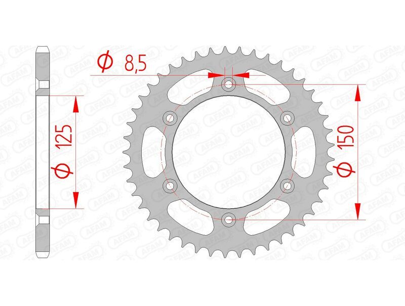AFAM Standard Kettenrad hinten 71304 - 520