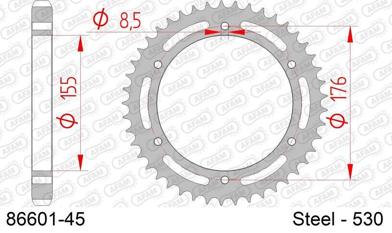AFAM Standard Stahlritzel hinten 86601 - 530