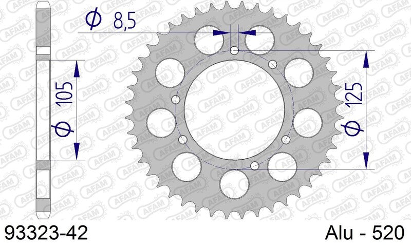 AFAM Aluminiumritzel hinten 93323 - 520