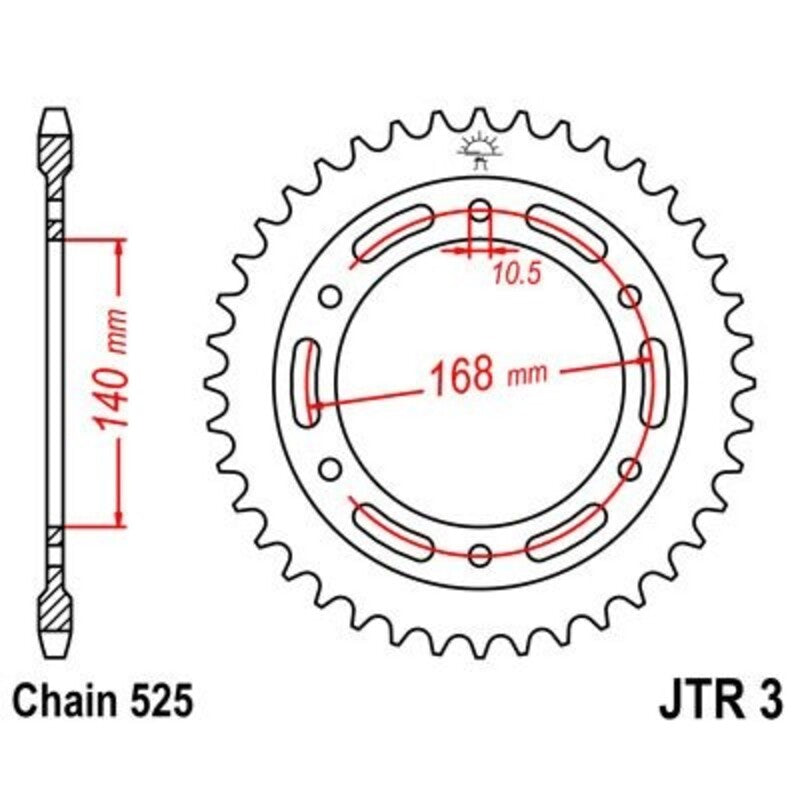 JT SPROCKETS Zink Standard Kettenrad 3 - 525