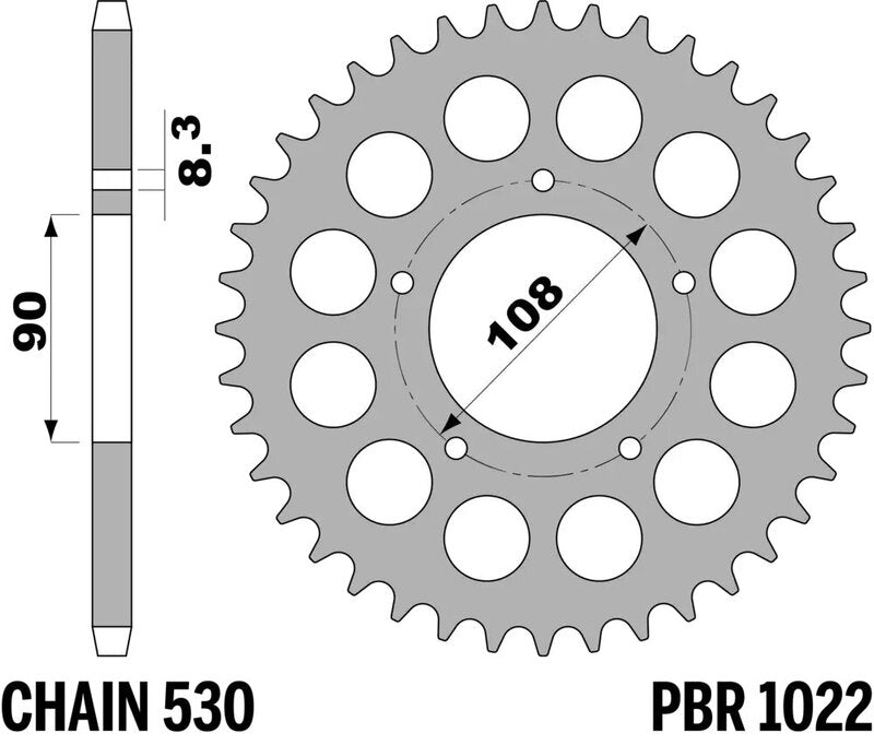 PBR Kettenrad Stahl Standard - 530