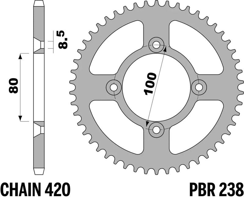 PBR Kettenrad Stahl Standard - 420