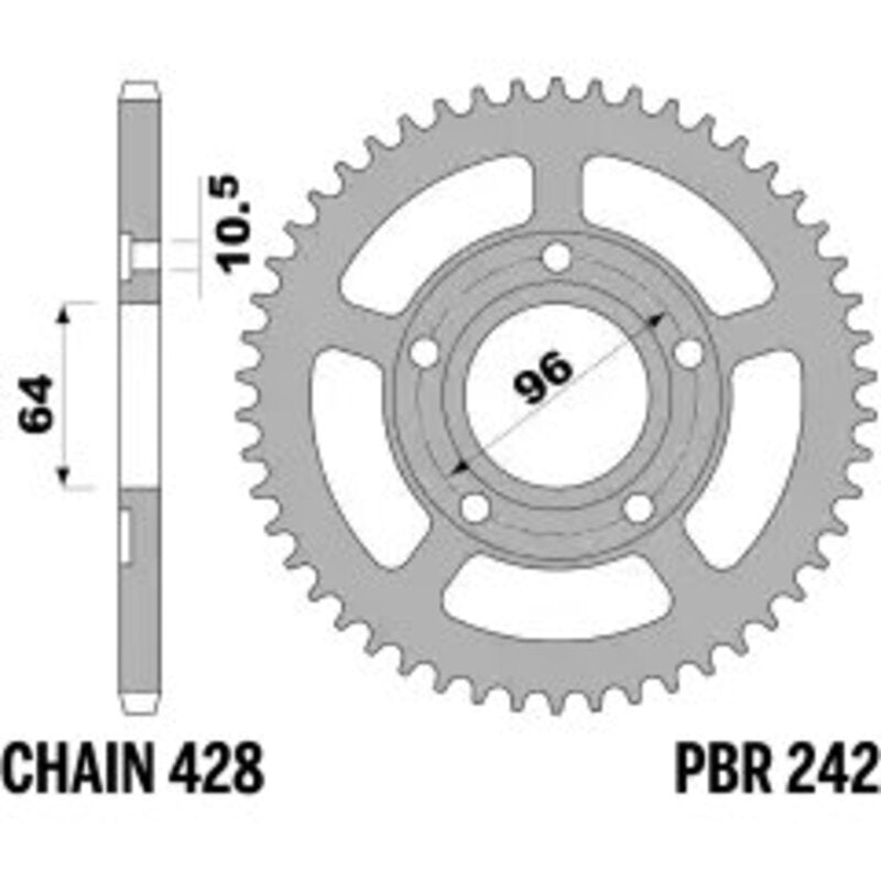 PBR Kettenrad Stahl Standard - 428