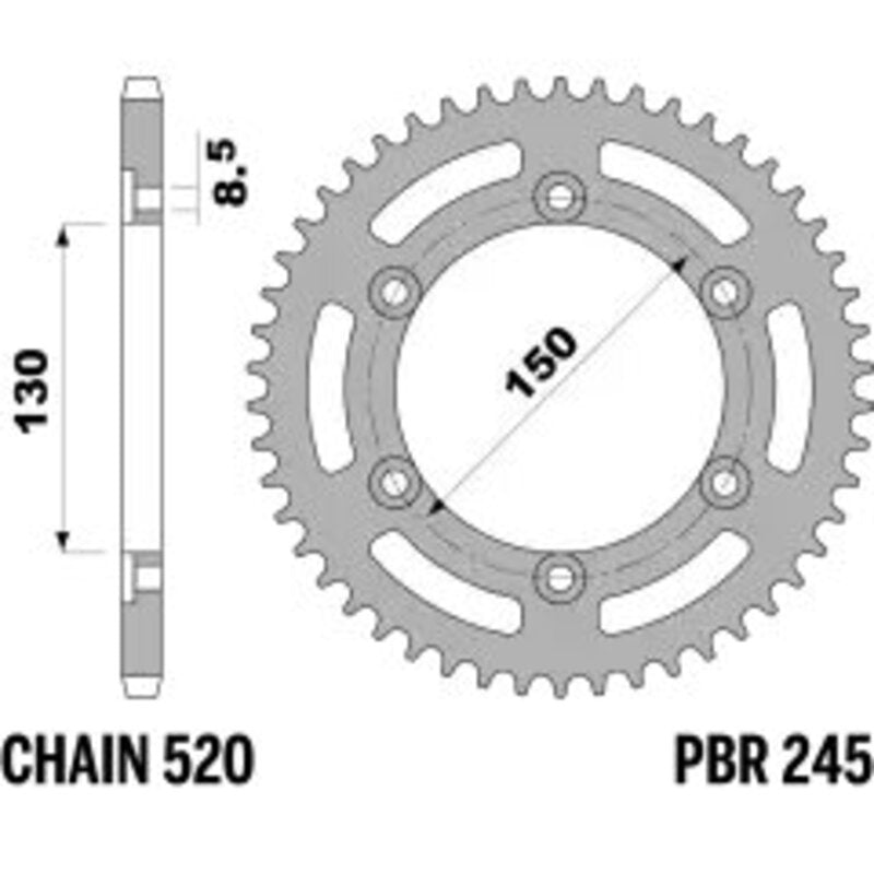PBR Kettenrad Stahl Standard - 520