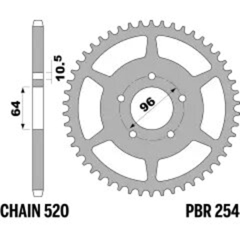 PBR Kettenrad Stahl Standard - 520
