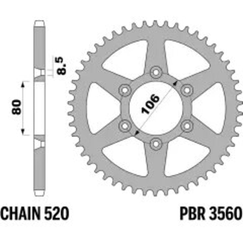 PBR Kettenrad Stahl Standard - 520