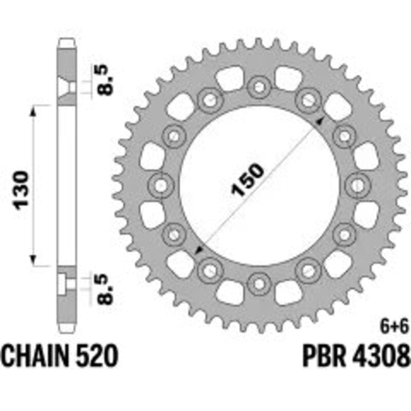 PBR Kettenrad Stahl Standard - 520