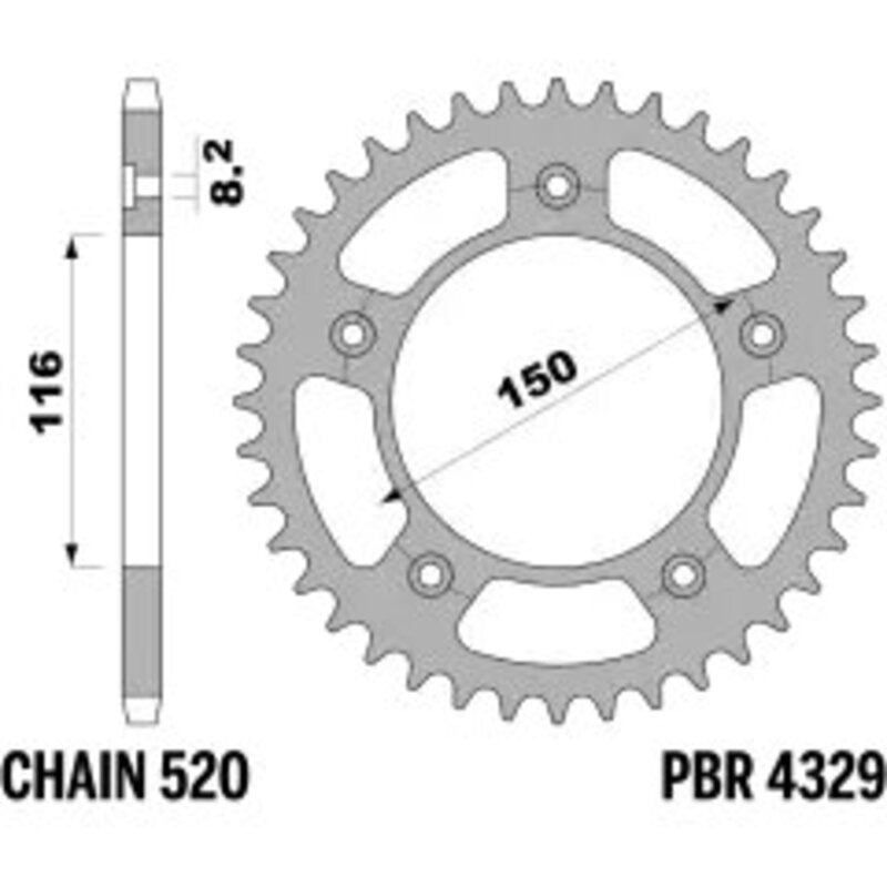 PBR Kettenrad Stahl Standard - 520