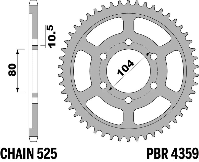 PBR Kettenrad Stahl Standard - 525