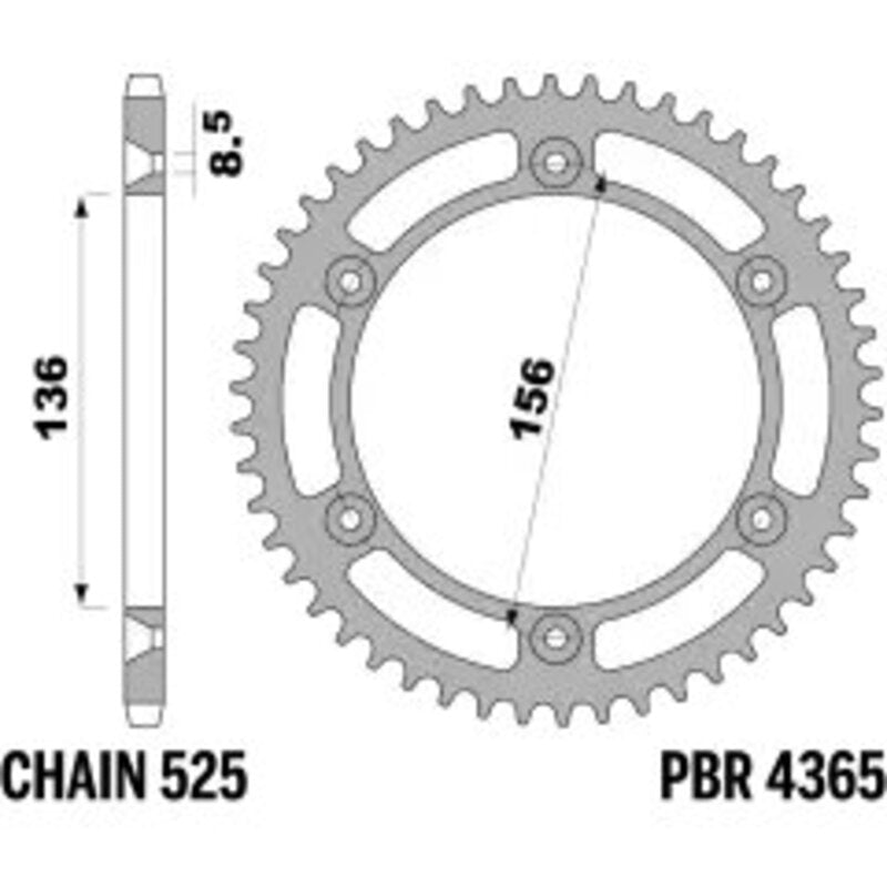PBR Kettenrad Stahl Standard - 525