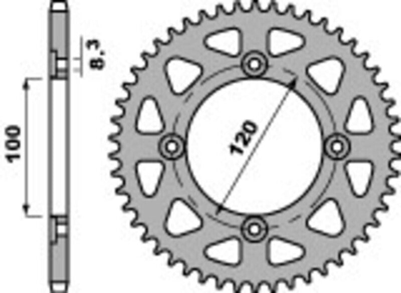 PBR Standard Kettenrad Stahl 4453 - 420