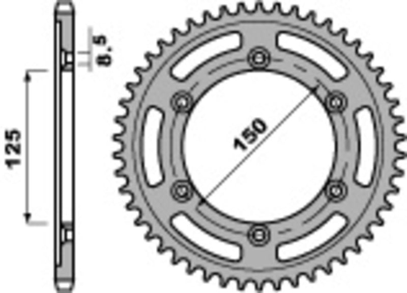 PBR Standard Kettenrad C45 Stahl 4507 - 520